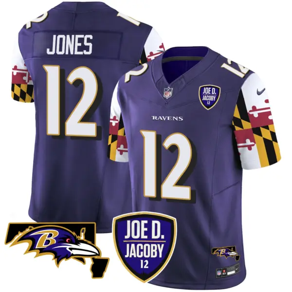 Mens Baltimore Ravens Joe D Jacoby Patch Vapor Limited Jersey V2 Jacoby Jones Jersey Purple