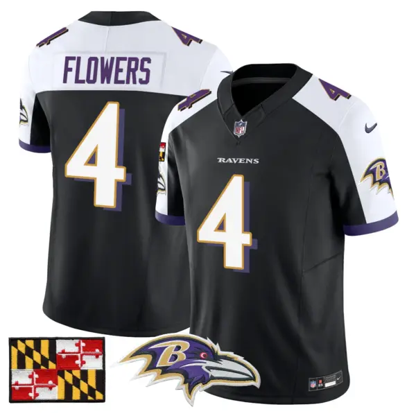 Mens Baltimore Ravens 2024 Maryland Flag Vapor Limited Jersey Zay Flowers Jersey Black Alternate