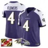 Mens Baltimore Ravens 2024 Maryland Flag Vapor Limited Jersey Zay Flowers Jersey Purple Alternate