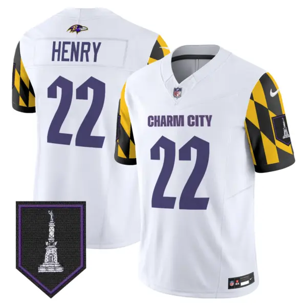 Mens Baltimore Ravens City Edition Patch Vapor Limited Jersey Derrick Henry Jersey White
