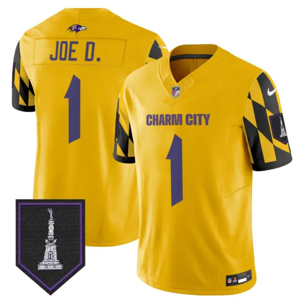 Mens Baltimore Ravens City Edition Patch Vapor Limited Jersey Joe D Jersey Gold