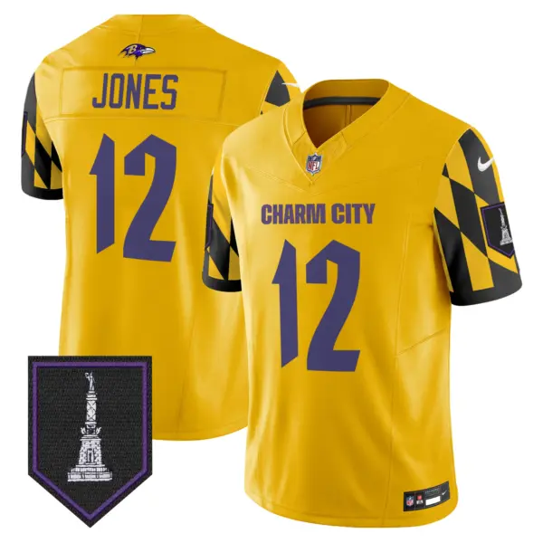 Mens Baltimore Ravens City Edition Patch Vapor Limited Jersey Jacoby Jones Jersey Gold