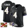 Mens Baltimore Ravens 2024 Maryland Flag Vapor Limited Jersey Zay Flowers Jersey Black