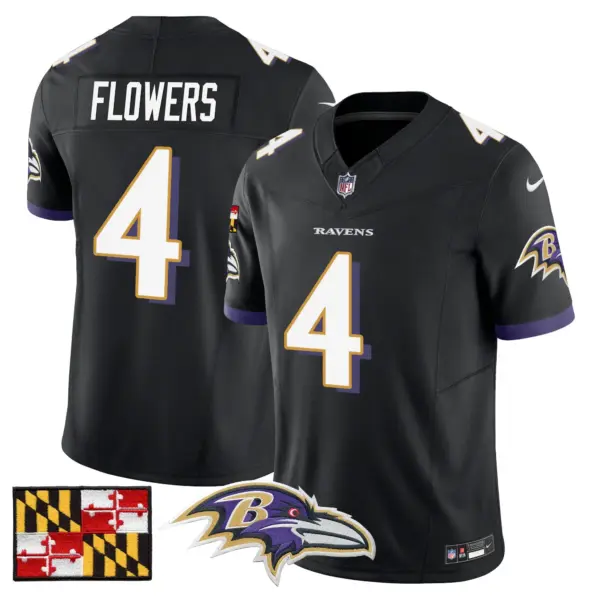 Mens Baltimore Ravens 2024 Maryland Flag Vapor Limited Jersey Zay Flowers Jersey Black