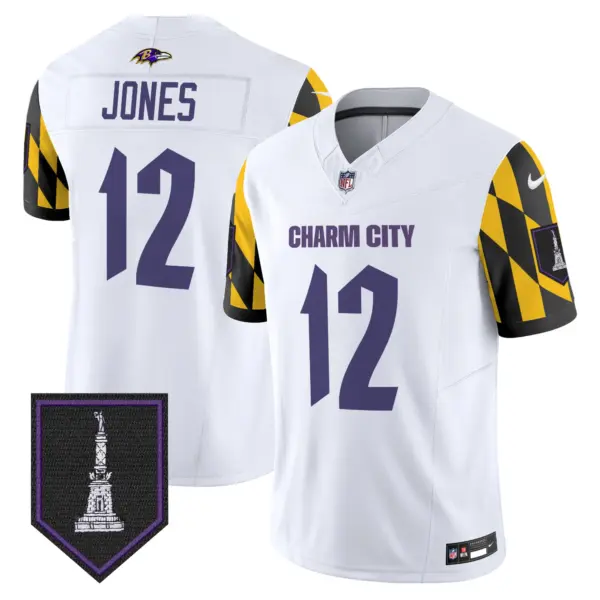 Mens Baltimore Ravens City Edition Patch Vapor Limited Jersey Jacoby Jones Jersey White