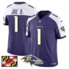 Mens Baltimore Ravens 2024 Maryland Flag Vapor Limited Jersey Joe D Jersey Purple Alternate