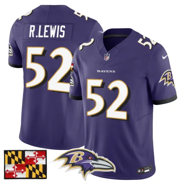 Mens Baltimore Ravens 2024 Maryland Flag Vapor Limited Jersey Ray Lewis Jersey Purple