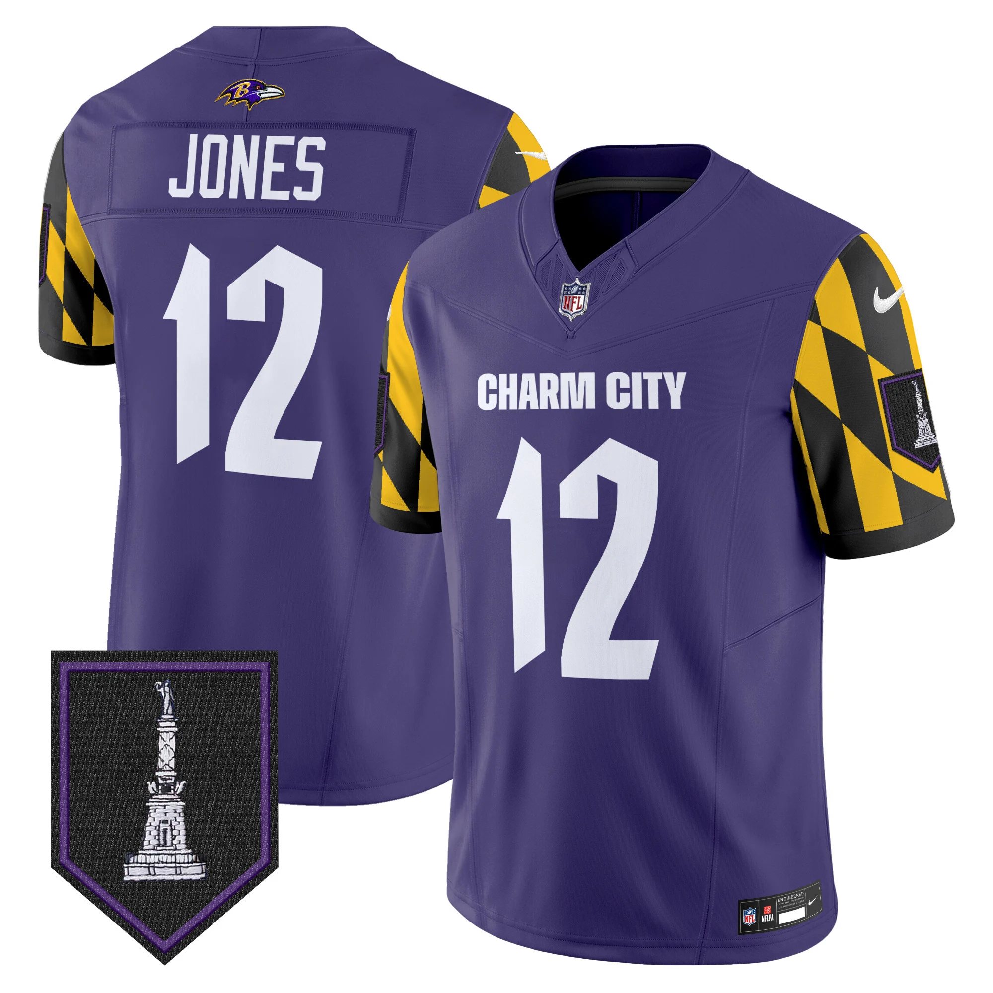 Mens Baltimore Ravens City Edition Patch Vapor Limited Jersey Jacoby Jones Jersey Purple