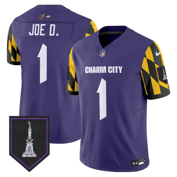 Mens Baltimore Ravens City Edition Patch Vapor Limited Jersey Joe D Jersey Purple