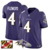 Mens Baltimore Ravens 2024 Maryland Flag Vapor Limited Jersey Zay Flowers Jersey Purple