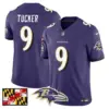 Mens Baltimore Ravens 2024 Maryland Flag Vapor Limited Jersey Justin Tucker Jersey Purple