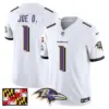 Mens Baltimore Ravens 2024 Maryland Flag Vapor Limited Jersey Joe D Jersey White