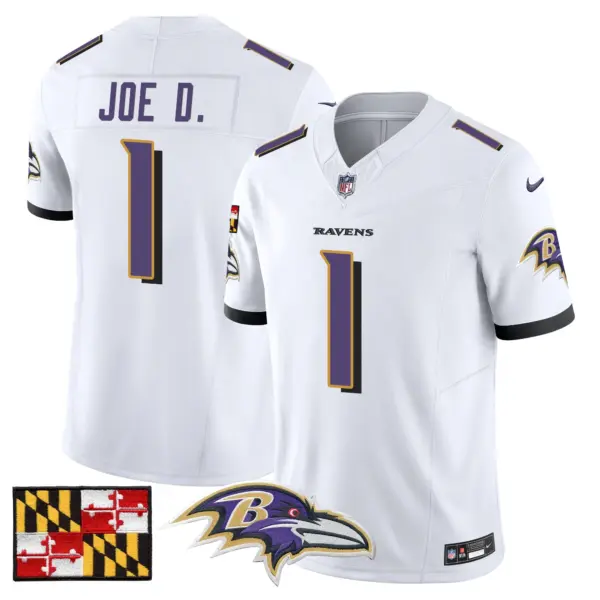 Mens Baltimore Ravens 2024 Maryland Flag Vapor Limited Jersey Joe D Jersey White