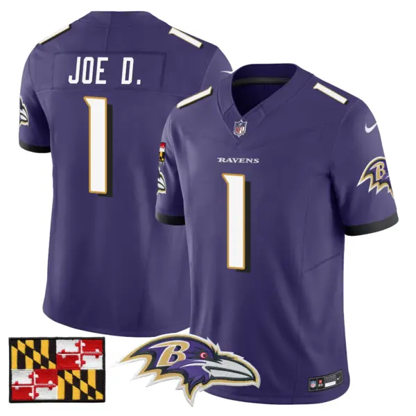 Mens Baltimore Ravens 2024 Maryland Flag Vapor Limited Jersey Joe D Jersey Purple