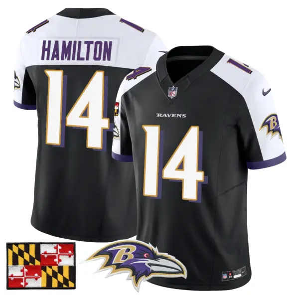 Mens Baltimore Ravens 2024 Maryland Flag Vapor Limited Jersey Kyle Hamilton Jersey Black Alternate