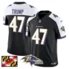 Mens Baltimore Ravens 2024 Maryland Flag Vapor Limited Jersey Donald Trump Jersey Black Alternate