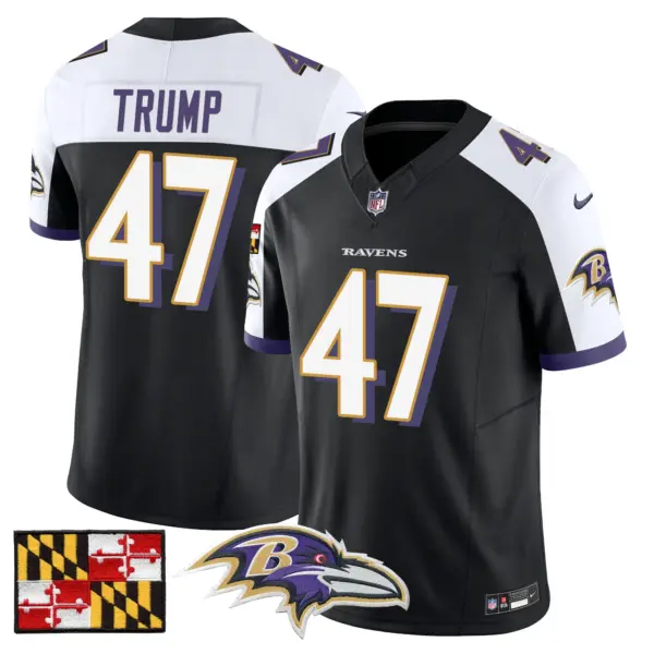 Mens Baltimore Ravens 2024 Maryland Flag Vapor Limited Jersey Donald Trump Jersey Black Alternate