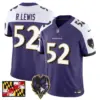 Mens Baltimore Ravens 2024 Maryland Flag Vapor Limited Jersey V2 Ray Lewis Jersey Purple Alternate