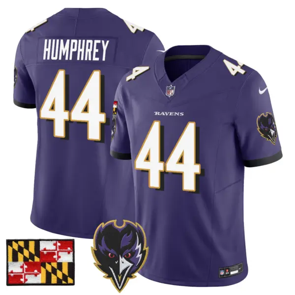 Mens Baltimore Ravens 2024 Maryland Flag Vapor Limited Jersey V2 Marlon Humphley Jersey Purple