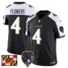 Mens Baltimore Ravens 2024 Maryland Flag Vapor Limited Jersey V2 Zay Flowers Jersey Black Alternate
