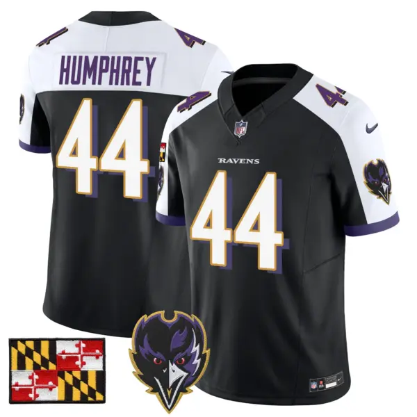 Mens Baltimore Ravens 2024 Maryland Flag Vapor Limited Jersey V2 Marlon Humphley Jersey Black Alternate
