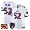 Mens Baltimore Ravens 2024 Maryland Flag Vapor Limited Jersey V2 Ray Lewis Jersey White