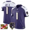 Mens Baltimore Ravens 2024 Maryland Flag Vapor Limited Jersey V2 Joe D Jersey Purple Alternate