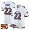 Mens Baltimore Ravens 2024 Maryland Flag Vapor Limited Jersey Derrick Henry Jersey White