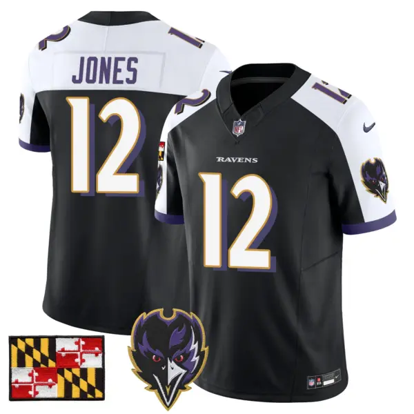 Mens Baltimore Ravens 2024 Maryland Flag Vapor Limited Jersey V2 Jacoby Jones Jersey Black Alternate