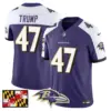 Mens Baltimore Ravens 2024 Maryland Flag Vapor Limited Jersey Donald Trump Jersey Purple Alternate