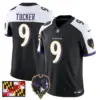 Mens Baltimore Ravens 2024 Maryland Flag Vapor Limited Jersey V2 Justin Tucker Jersey Black Alternate