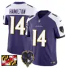 Mens Baltimore Ravens 2024 Maryland Flag Vapor Limited Jersey V2 Kyle Hamilton Jersey Purple Alternate