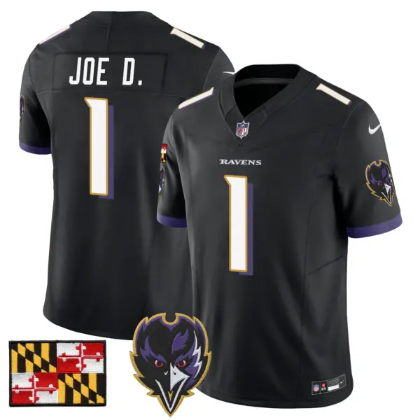 Mens Baltimore Ravens 2024 Maryland Flag Vapor Limited Jersey V2 Joe D Jersey Black