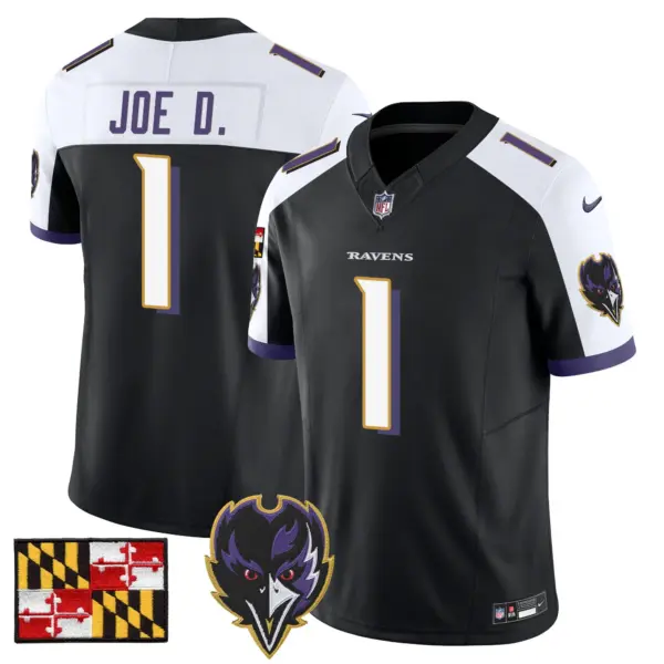 Mens Baltimore Ravens 2024 Maryland Flag Vapor Limited Jersey V2 Joe D Jersey Black Alternate