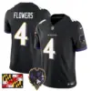 Mens Baltimore Ravens 2024 Maryland Flag Vapor Limited Jersey V2 Zay Flowers Jersey Black