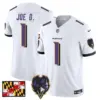 Mens Baltimore Ravens 2024 Maryland Flag Vapor Limited Jersey V2 Joe D Jersey White