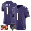 Mens Baltimore Ravens 2024 Maryland Flag Vapor Limited Jersey V2 Joe D Jersey Purple