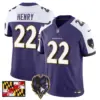 Mens Baltimore Ravens 2024 Maryland Flag Vapor Limited Jersey V2 Derrick Henry Jersey Henry Alternate