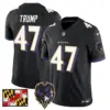 Mens Baltimore Ravens 2024 Maryland Flag Vapor Limited Jersey V2 Donald Trump Jersey Black
