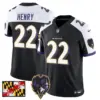 Mens Baltimore Ravens 2024 Maryland Flag Vapor Limited Jersey V2 Derrick Henry Jersey Black Alternate