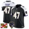 Mens Baltimore Ravens 2024 Maryland Flag Vapor Limited Jersey V2 Donald Trump Jersey Black Alternate