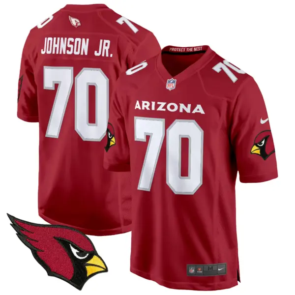 Mens Arizona Cardinals 2024 Game Jersey Paris Johnson Jr Jersey Red
