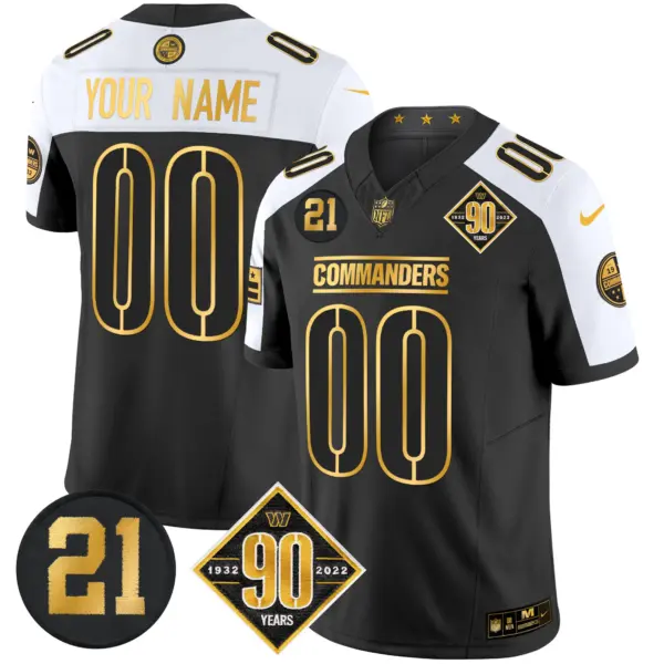 Men’s Washington Commanders 90Th Sean Taylor Patch Gold Vapor Limited Custom Jersey Alternate