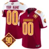 Men’s Washington Commanders 90Th Anniversary Vapor Limited Custom Jersey V4 Burgundy Alternate