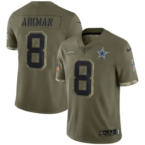 Men’s Troy Aikman Dallas Cowboys Salute To Service Jersey All Stitched