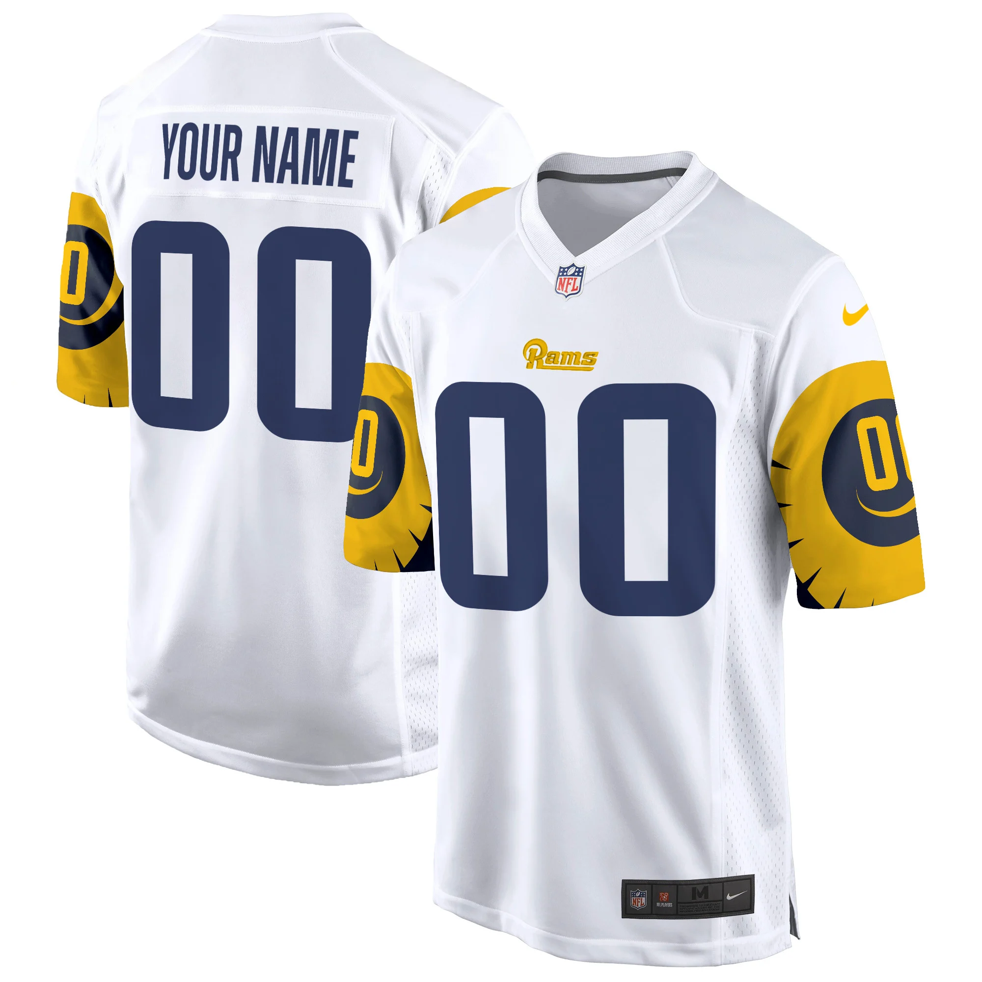 Men’s Los Angeles Rams Special Game Custom Jersey White