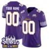 Men’s Minnesota Vikings King Of The North Patch Throwback Vapor Limited Custom Jersey V2 Purple