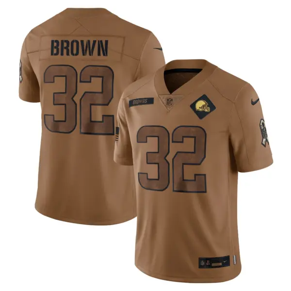 Men’s Jim Brown Cleveland Browns 2023 Salute To Service Limited Jersey All Stitched