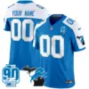 Men’s Detroit Lions 2024 Michigan 90Th Year Patch Vapor Custom Jersey Blue Alternate
