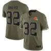 Men’s Jim Brown Cleveland Browns Salute To Service Jersey All Stitched